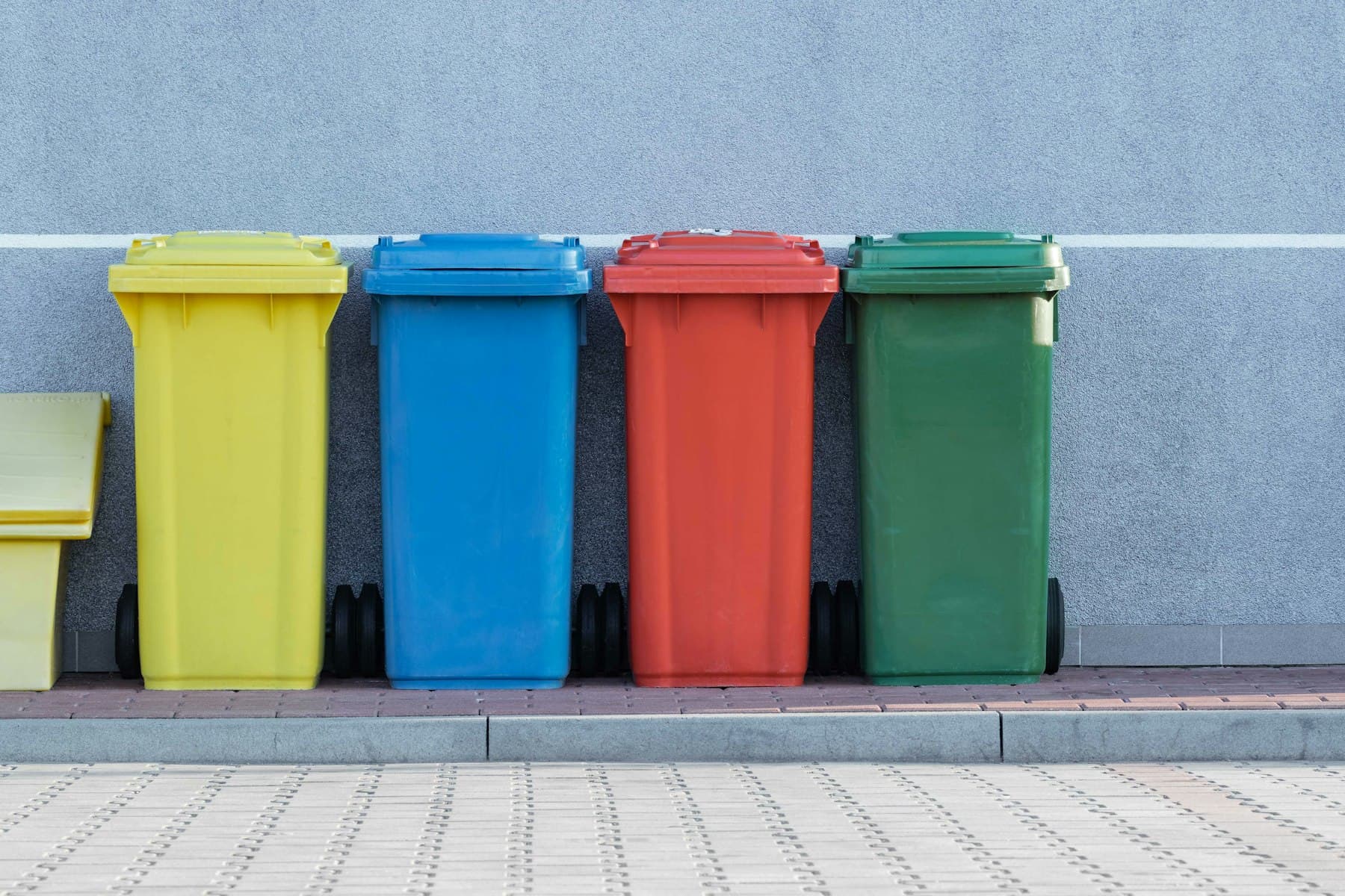 Sorted bins after a haul-away