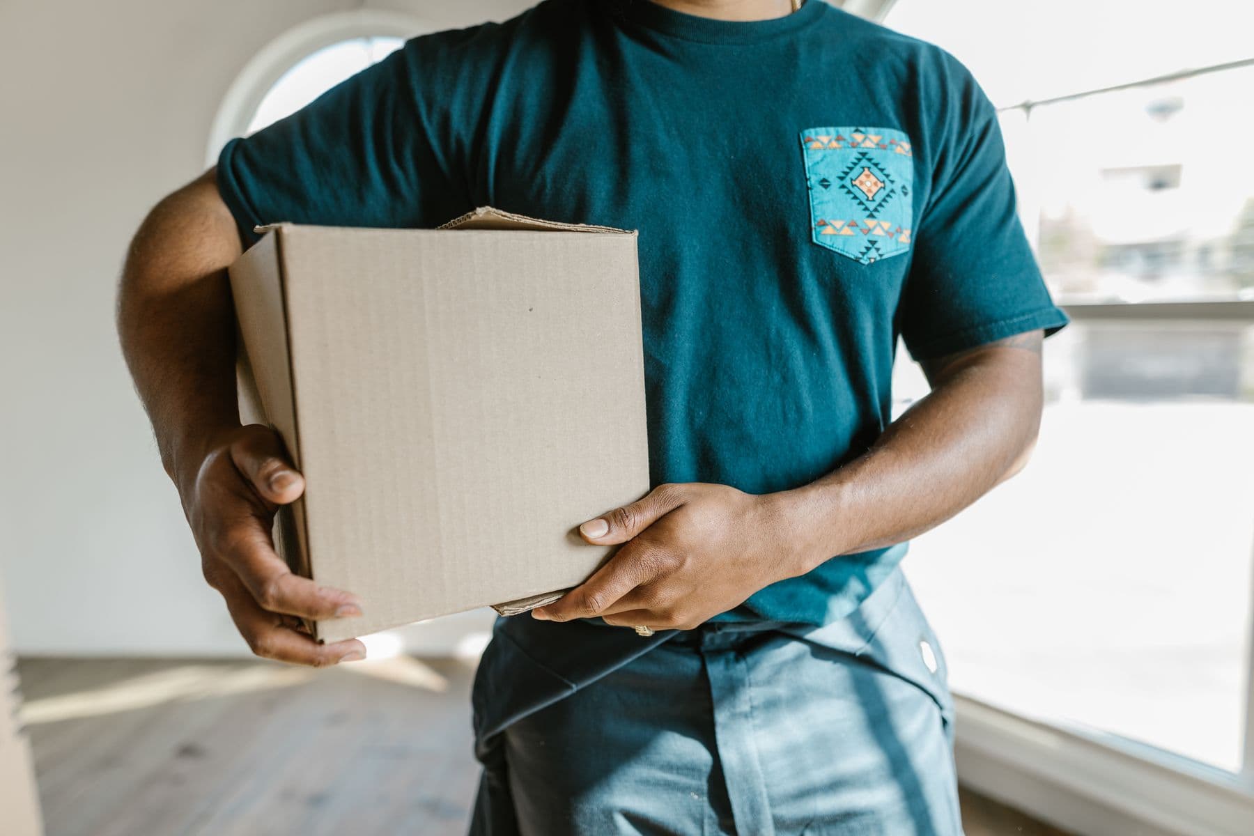 Mover carrying a sealed box